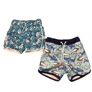Cat & Jack Toddler Boy Swim Trunks Sharks 2 Sets Size 2T